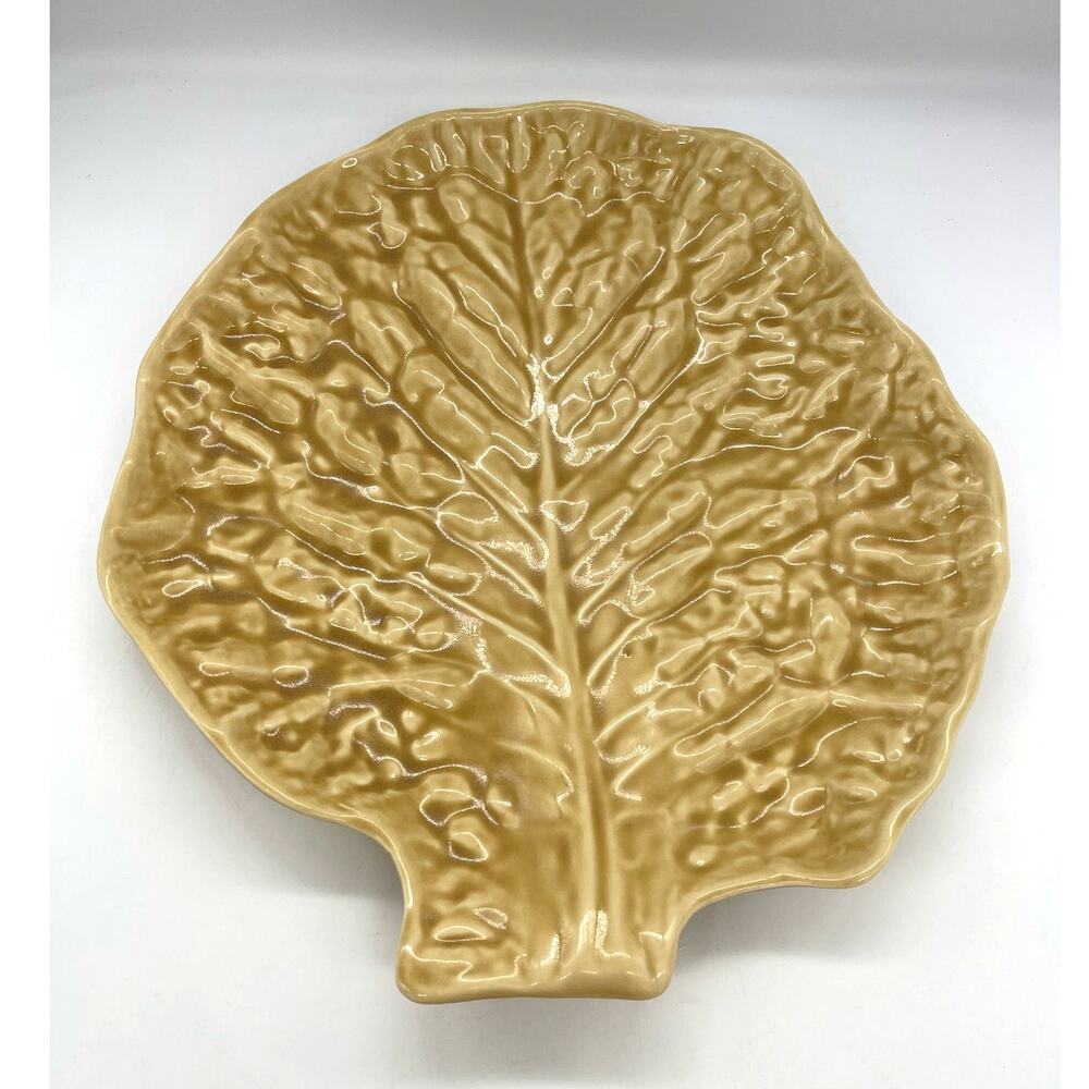 Vintage Secla 15" Brown Cabbage Chop Plate / Platter Portugal